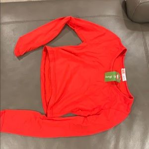 Red long sleeved crop top